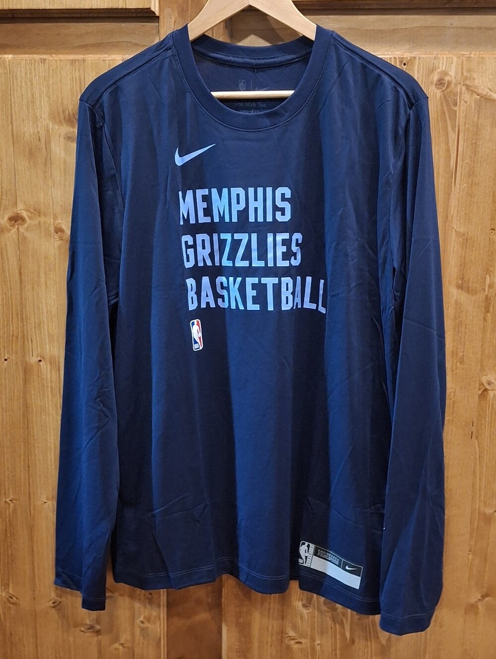 Nike Navy Memphis Grizzlies Long Sleeve Basketball Top Mens LARGE NWT